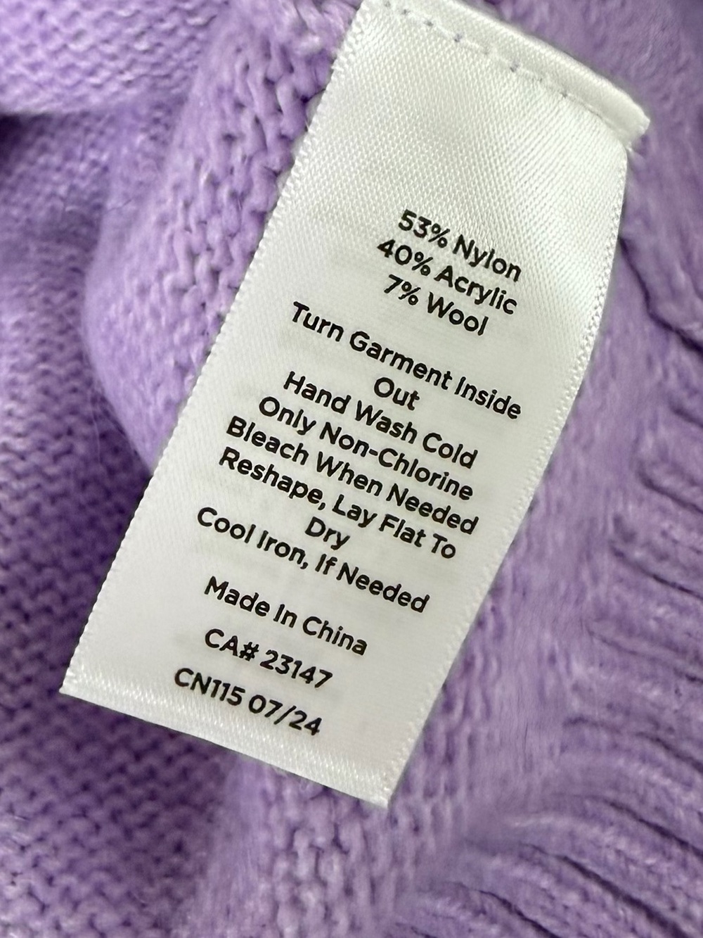 Talbots Sweater Womens 1X Purple Rhinestone Knit Wool Blend Fair Isle Crew NWOT - Picture 6 of 8